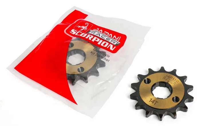 [DC_00023] Piñon de arrastre dorado - 428-14 - AKT-NKD 125 - JAPANI RACER ESCORPION