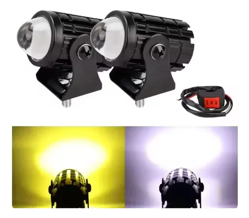 [DC_00318] Exploradora led redonda 1.lupa blaca-amarilla - MOTOLED